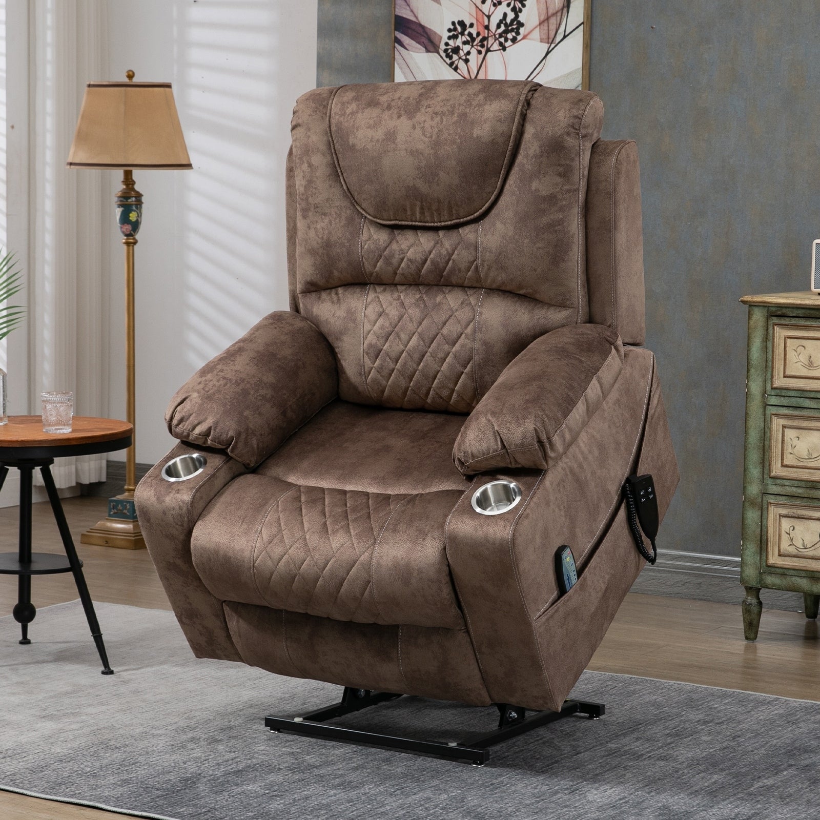 Fauteuil inclinable électrique surdimensionné à 180°, à double moteur et à commande indépendante, modèle phare amélioré