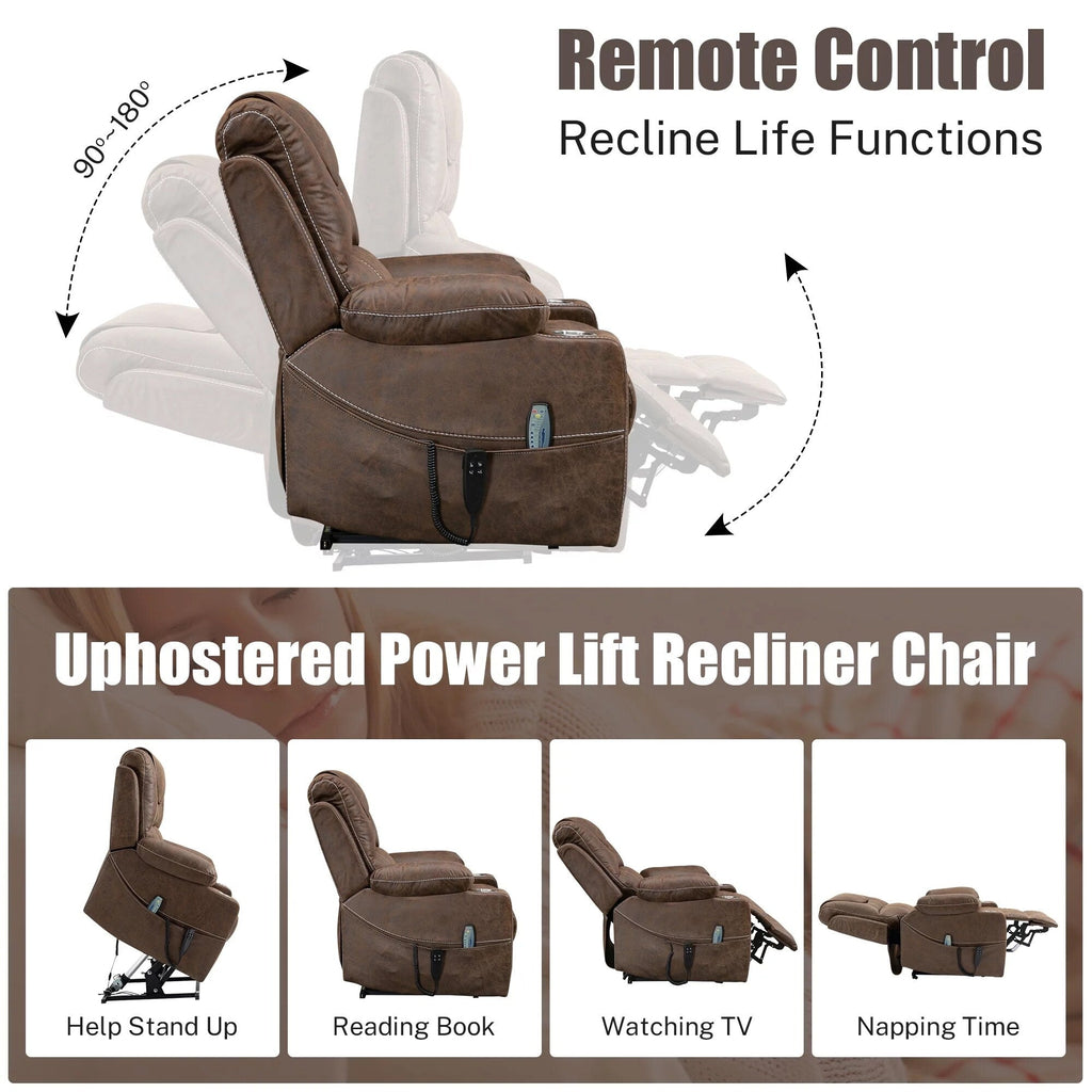 Fauteuil inclinable électrique surdimensionné à 180°, à double moteur et à commande indépendante, modèle phare amélioré