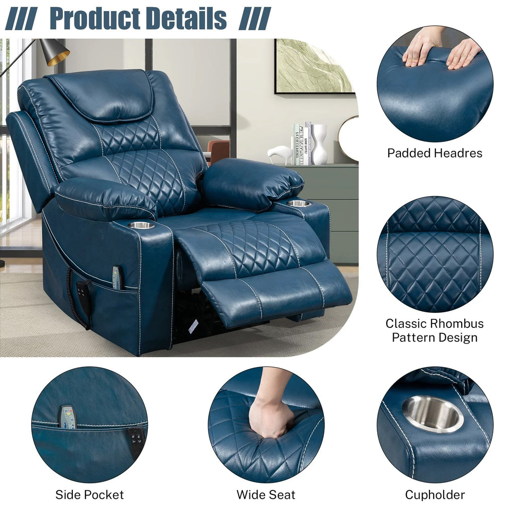 Fauteuil inclinable électrique surdimensionné à 180°, à double moteur et à commande indépendante, modèle phare amélioré