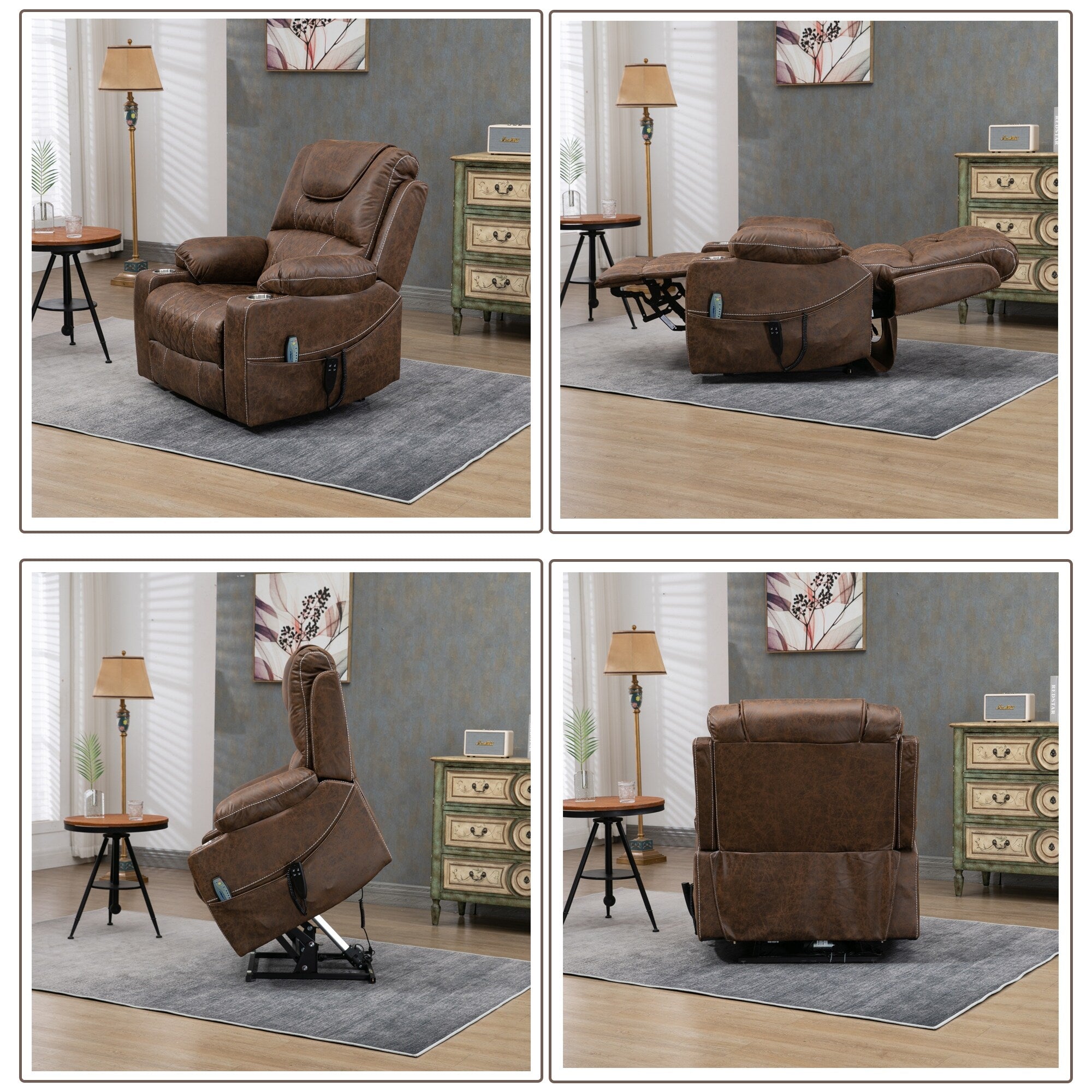 Fauteuil inclinable électrique surdimensionné à 180°, à double moteur et à commande indépendante, modèle phare amélioré