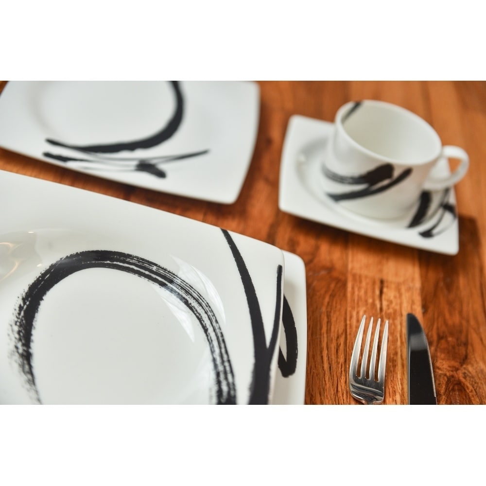 Assiettes carrées Paint It Black (lot de 6)