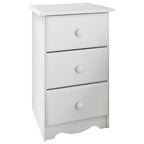 Table de chevet 3 tiroirs 100 % bois massif de Palace Imports avec boutons en métal ou en bois