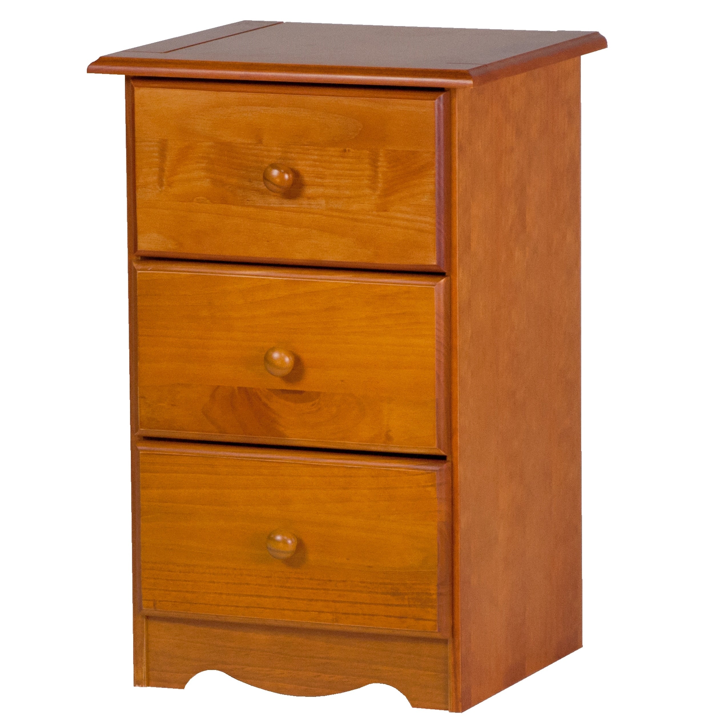 Table de chevet 3 tiroirs 100 % bois massif de Palace Imports avec boutons en métal ou en bois