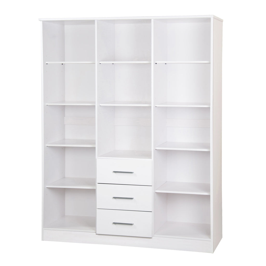 Armoire penderie 3 portes Cosmo 100 % bois massif de Palace Imports avec portes en bois massif ou en miroir
