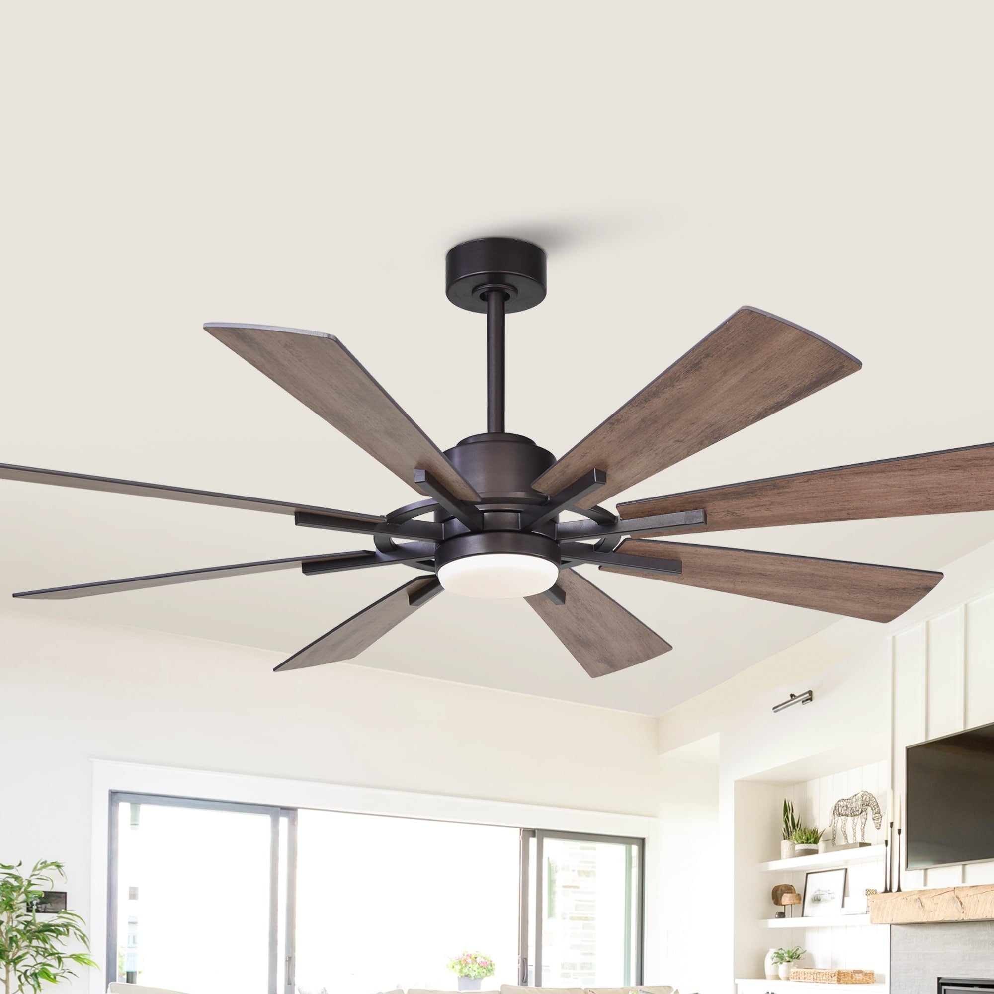 Ventilateur de plafond à LED intégré Parrot Uncle 60 Farmhouse avec lumière et télécommande