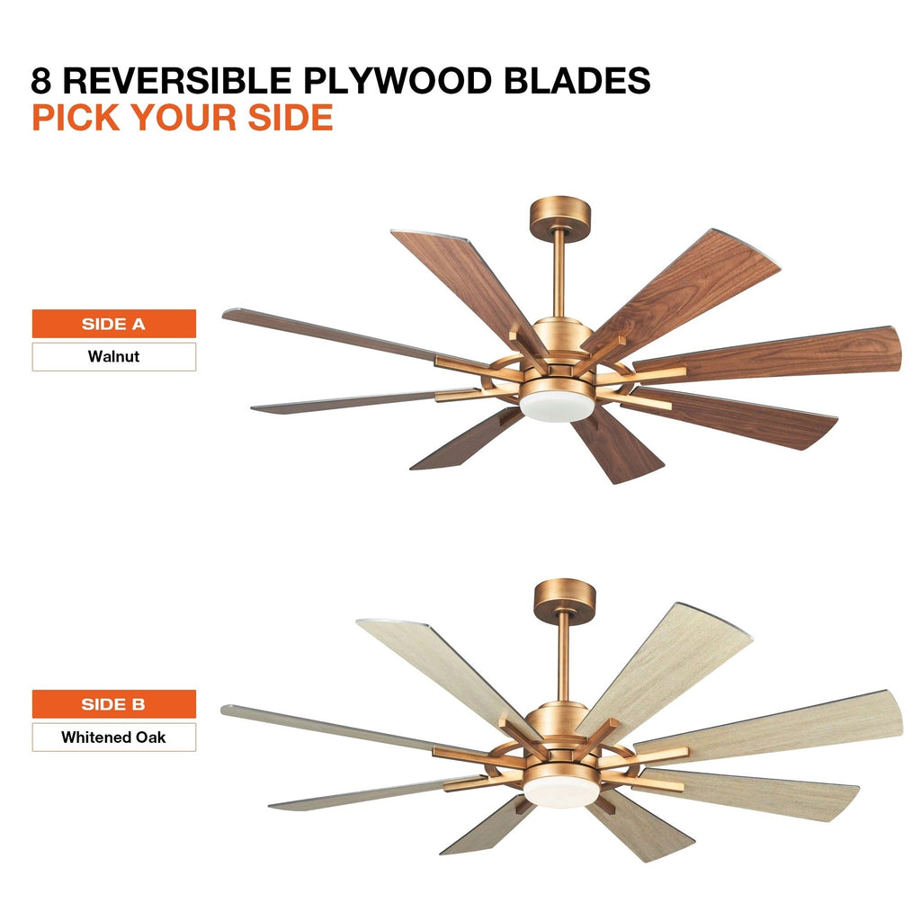 Ventilateur de plafond à LED intégré Parrot Uncle 60 Farmhouse avec lumière et télécommande