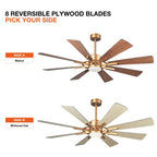 Ventilateur de plafond à LED intégré Parrot Uncle 60 Farmhouse avec lumière et télécommande