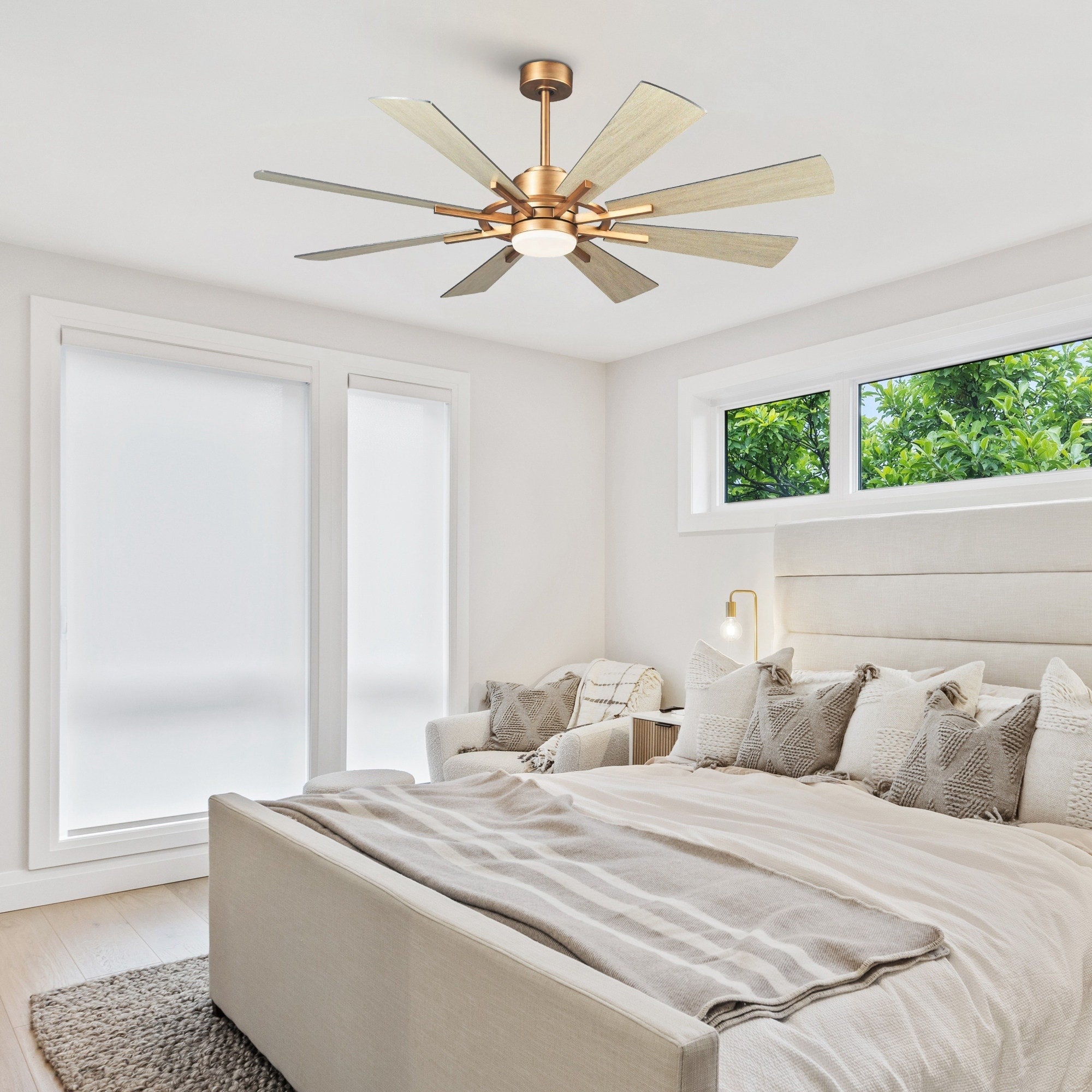 Ventilateur de plafond à LED intégré Parrot Uncle 60 Farmhouse avec lumière et télécommande