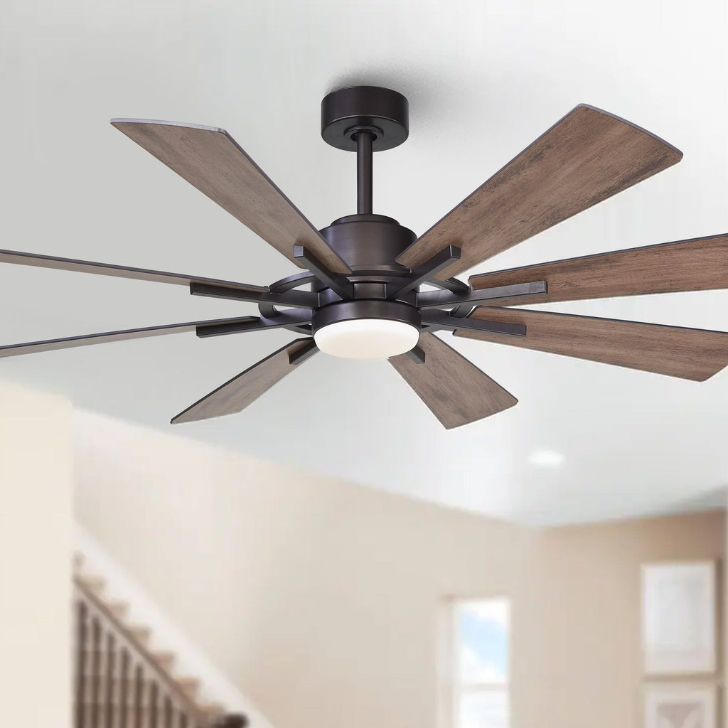 Ventilateur de plafond à LED intégré Parrot Uncle 60 Farmhouse avec lumière et télécommande