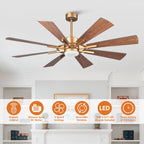 Ventilateur de plafond à LED intégré Parrot Uncle 60 Farmhouse avec lumière et télécommande