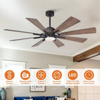 Ventilateur de plafond à LED intégré Parrot Uncle 60 Farmhouse avec lumière et télécommande