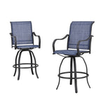 Chaise de bar pivotante à dossier haut en métal pour patio Festival (lot de 2)