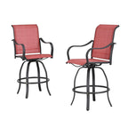 Chaise de bar pivotante à dossier haut en métal pour patio Festival (lot de 2)