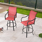 Chaise de bar pivotante à dossier haut en métal pour patio Festival (lot de 2)
