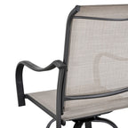 Chaise de bar pivotante à dossier haut en métal pour patio Festival (lot de 2)