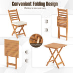 Ensemble bistrot pliant 3 pièces Patiojoy avec coussins d'assise amovibles - Voir les détails
