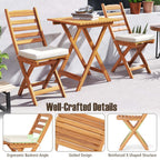 Ensemble bistrot pliant 3 pièces Patiojoy avec coussins d'assise amovibles - Voir les détails