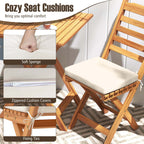 Ensemble bistrot pliant 3 pièces Patiojoy avec coussins d'assise amovibles - Voir les détails