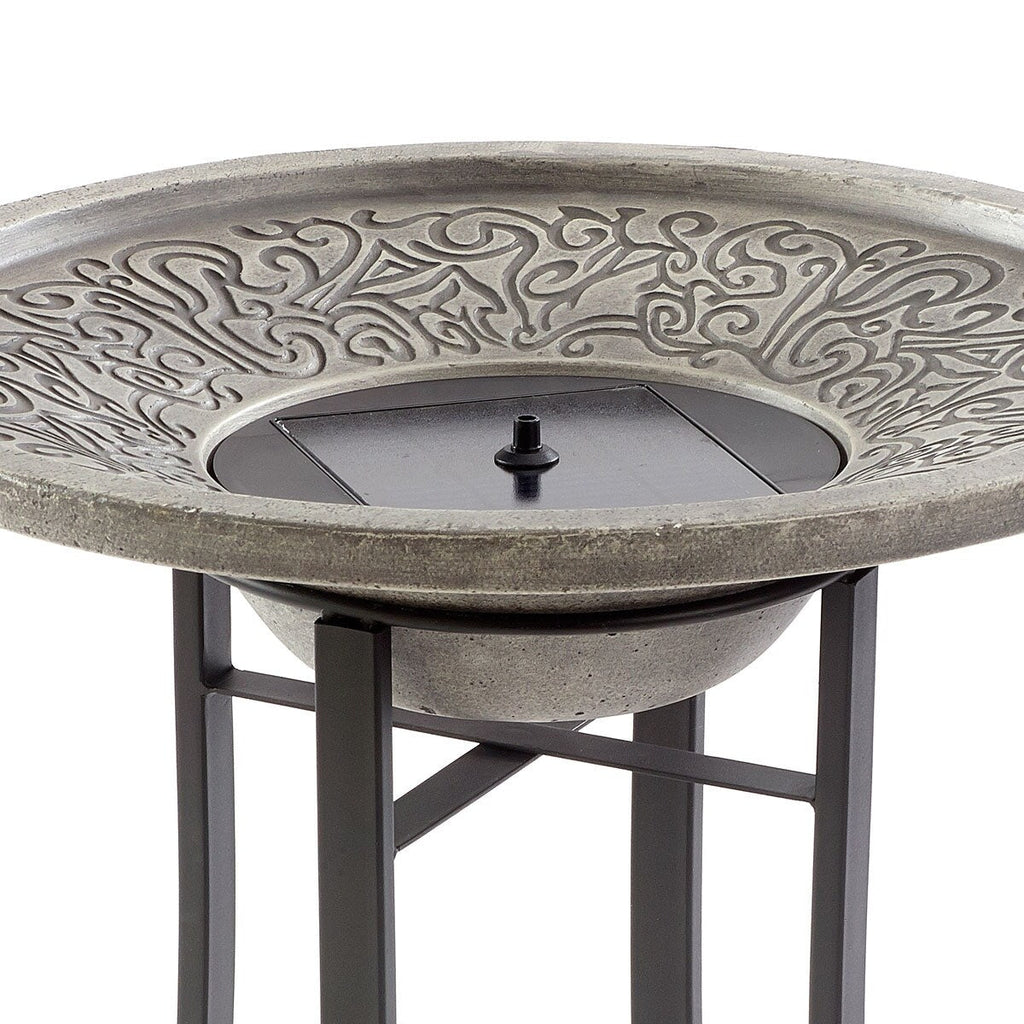 Bain d'oiseaux Perello intelliSOLAR Light Cement avec télécommande - Gris vieilli