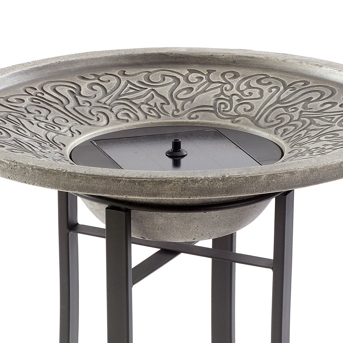 Bain d'oiseaux Perello intelliSOLAR Light Cement avec télécommande - Gris vieilli