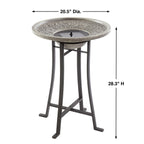 Bain d'oiseaux Perello intelliSOLAR Light Cement avec télécommande - Gris vieilli