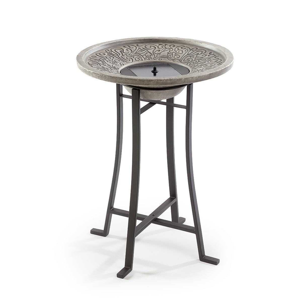 Bain d'oiseaux Perello intelliSOLAR Light Cement avec télécommande - Gris vieilli