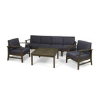 Ensemble de conversation d'extérieur 7 pièces en bois d'acacia Perla par Christopher Knight Home