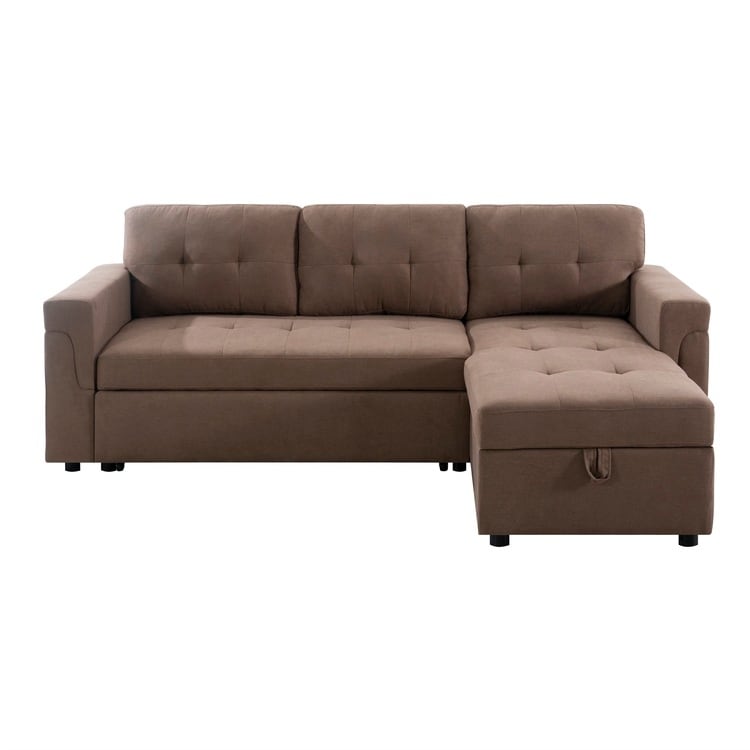 Canapé sectionnel réversible avec lit gigogne, méridienne avec rangement dissimulé, pieds durables,