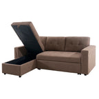 Canapé sectionnel réversible avec lit gigogne, méridienne avec rangement dissimulé, pieds durables,