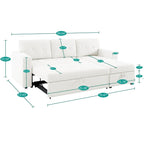 Canapé sectionnel réversible avec lit gigogne, méridienne avec rangement dissimulé, pieds durables,