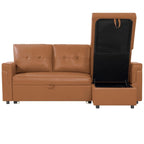 Canapé sectionnel réversible avec lit gigogne, méridienne avec rangement dissimulé, pieds durables,