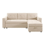 Canapé sectionnel réversible avec lit gigogne, méridienne avec rangement dissimulé, pieds durables,