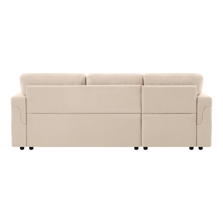 Canapé sectionnel réversible avec lit gigogne, méridienne avec rangement dissimulé, pieds durables,