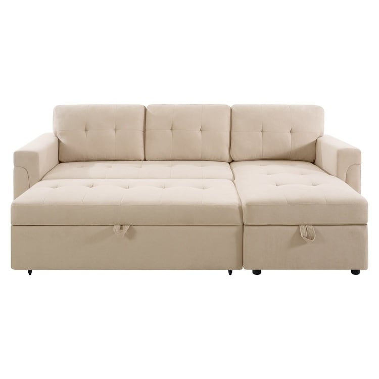 Canapé sectionnel réversible avec lit gigogne, méridienne avec rangement dissimulé, pieds durables,