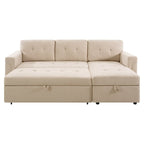 Canapé sectionnel réversible avec lit gigogne, méridienne avec rangement dissimulé, pieds durables,