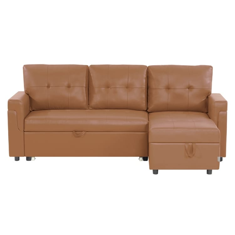 Canapé sectionnel réversible avec lit gigogne, méridienne avec rangement dissimulé, pieds durables,