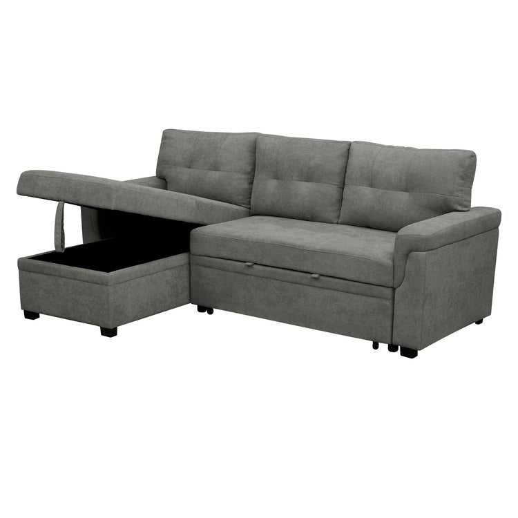 Canapé sectionnel réversible avec lit gigogne, méridienne avec rangement dissimulé, pieds durables,
