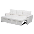Canapé sectionnel réversible avec lit gigogne, méridienne avec rangement dissimulé, pieds durables,