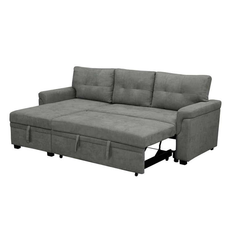 Canapé sectionnel réversible avec lit gigogne, méridienne avec rangement dissimulé, pieds durables,