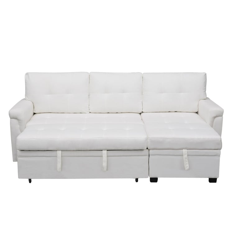 Canapé sectionnel réversible avec lit gigogne, méridienne avec rangement dissimulé, pieds durables,