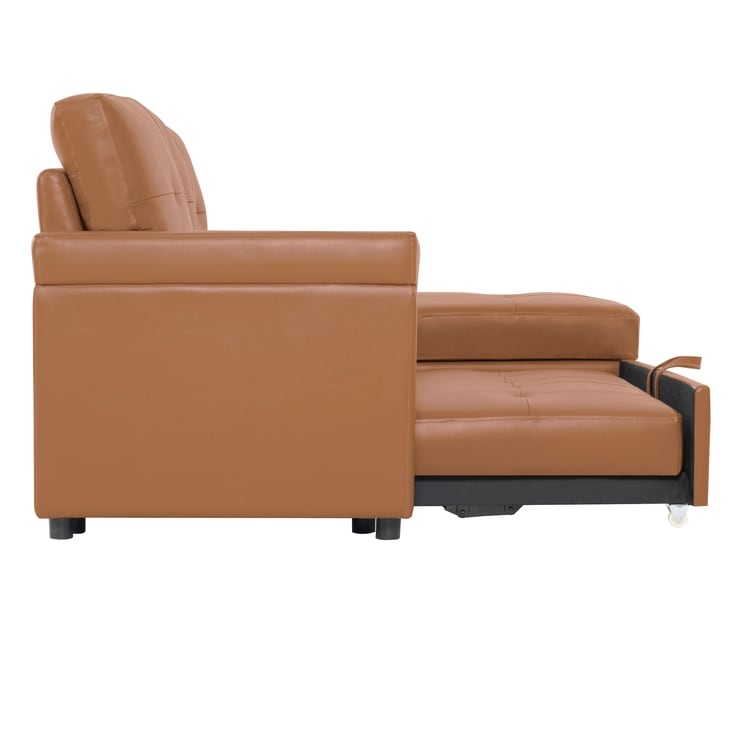 Canapé sectionnel réversible avec lit gigogne, méridienne avec rangement dissimulé, pieds durables,