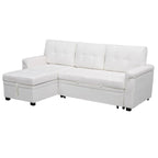 Canapé sectionnel réversible avec lit gigogne, méridienne avec rangement dissimulé, pieds durables,