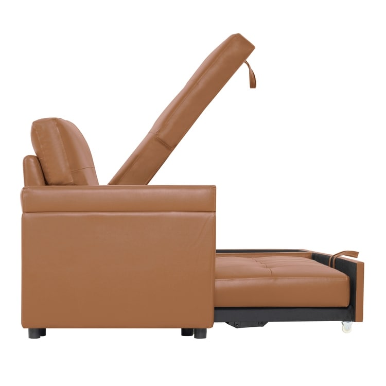 Canapé sectionnel réversible avec lit gigogne, méridienne avec rangement dissimulé, pieds durables,