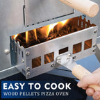 Four à pizza extérieur au feu de bois, four à pizza portable avec pelle à pizza et sac de transport - 16 pouces