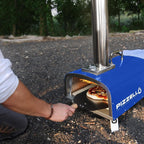 Four à pizza extérieur multi-combustible, machine à pizza cuite sur pierre avec brûleur à gaz et boîte à bois - 12 pouces