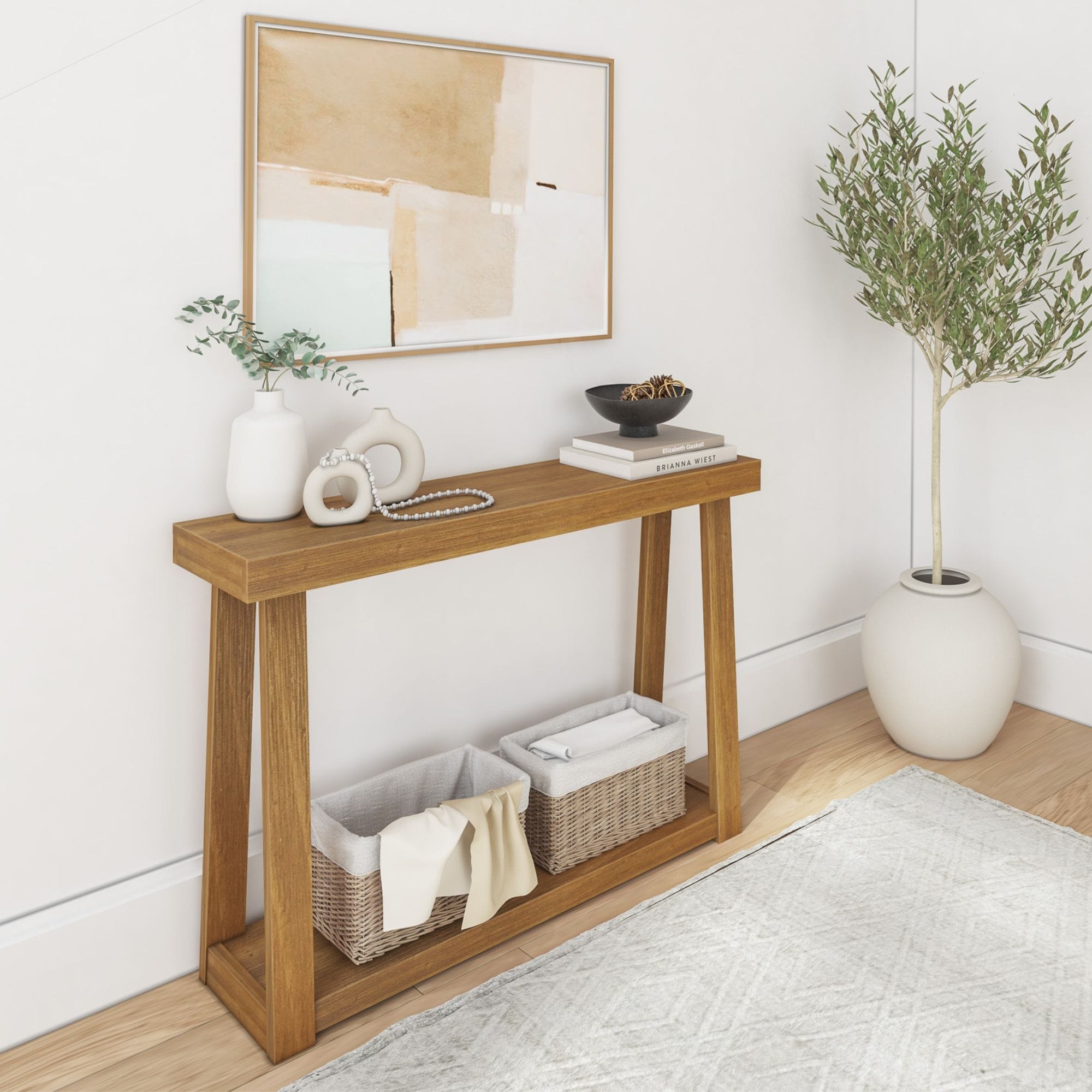 Console classique Plank and Beam avec étagère - 46