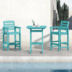Ensemble de 3 chaises hautes Adirondack en plastique pour patio
