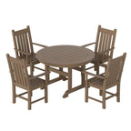 Ensemble de salle à manger d'extérieur Polytrends Laguna en PEHD, toutes saisons, avec table ronde et fauteuils (5 pièces)