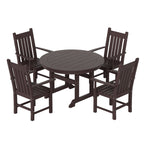 Ensemble de salle à manger d'extérieur Polytrends Laguna en PEHD, toutes saisons, avec table ronde et fauteuils (5 pièces)