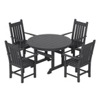 Ensemble de salle à manger d'extérieur Polytrends Laguna en PEHD, toutes saisons, avec table ronde et fauteuils (5 pièces)
